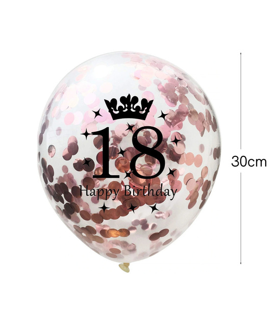 Zestaw balonów na 18 urodziny ROSE GOLD 10szt.