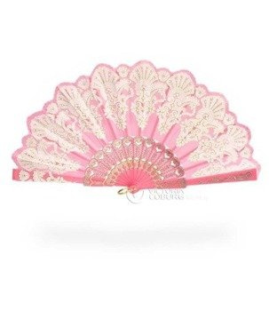 Wachlarz hiszpański ORNAMENT - różowy jasny