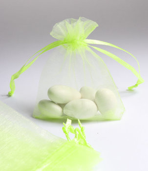 Woreczek z organzy 10x12cm - zielony jaskrawy