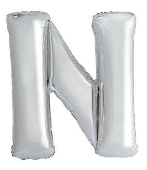 Balon foliowy 100cm - srebrna litera N