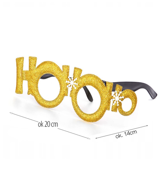 Okulary Świąteczne HOHOHO – Złoty Gadżet na Boże Narodzenie