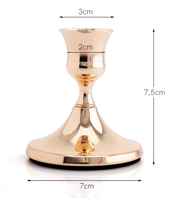 Świecznik metalowy złoty GLAMUR 7,5cm
