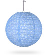 Lampion kula AŻUR 40cm - niebieski jasny
