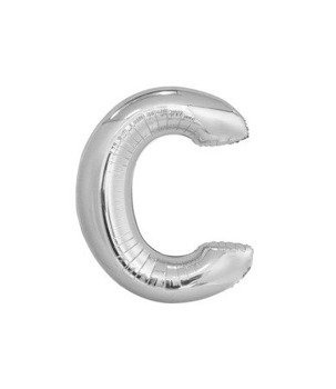 Balon foliowy 40cm - srebrna litera C