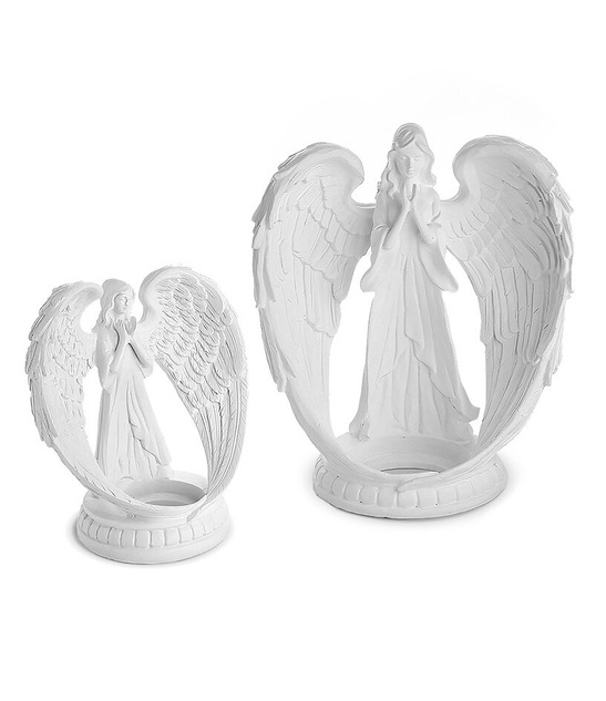 Świecznik gipsowy Anioł - 15,5cm