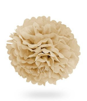 Pompon z bibuły KULA 40cm - beżowy