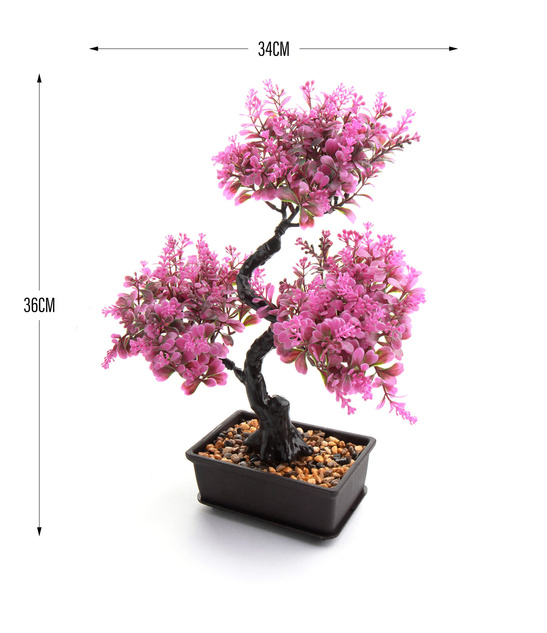 Bonsai Sztuczne Drzewko różowe listki
