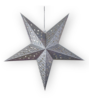 Lampion Gwiazda 90 cm Srebrny – Dekoracja Świąteczna, Ozdoba Wisząca