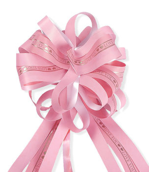 Kokarda dekoracyjna ściągana - różowa