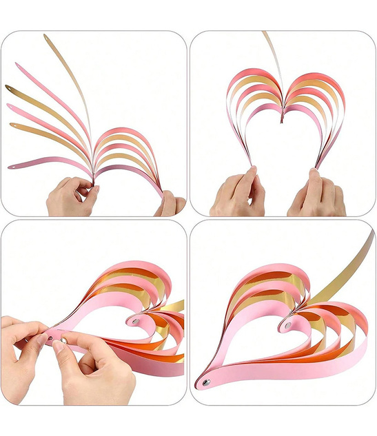 Czerwone Dekoracje Serce 3D z Papieru Lakierowanego 10-25cm