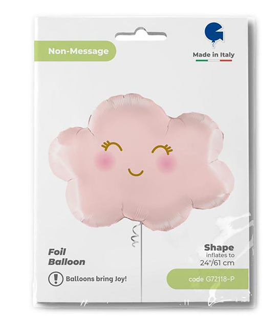 Balon Foliowy Różowa Chmurka Buźka 61 cm Grabo – Na Baby Shower i Chrzciny