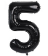 Balon foliowy 100cm - czarna cyfra 5