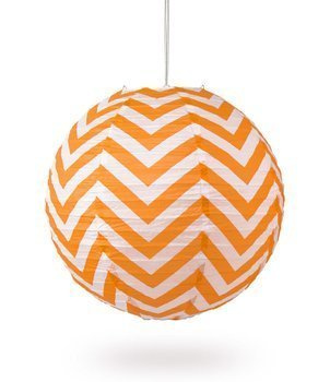 Lampion KULA papier ZYGZAK 40cm - pomarańczowy