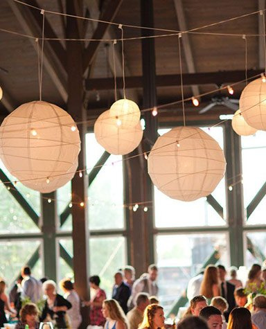 Lampion asymetryczny 20cm - żółty