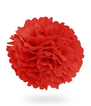 Pompon z bibuły KULA 40cm - czerwony