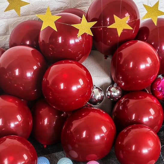 Balony klasyczne podwójne 50 szt – głęboka czerwień (owoc granatu)