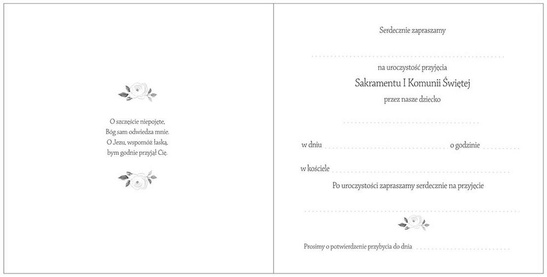 Zaproszenie I Komunię Świętą