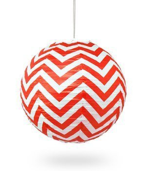 Lampion KULA papier ZYGZAK 40cm - czerwony