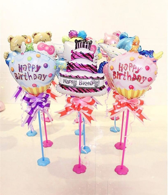 Stojak do balonów 40cm - żółty