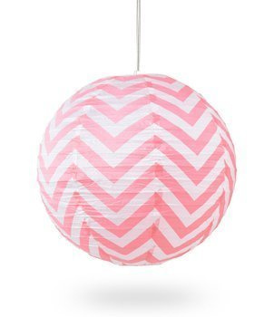 Lampion KULA papier ZYGZAK 40cm - różowy