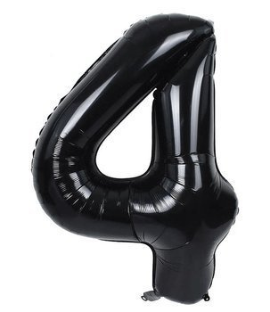 Balon foliowy 100cm - czarna cyfra 4