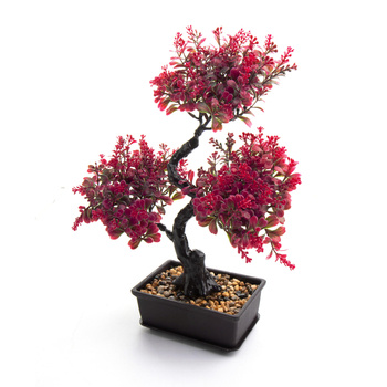 Bonsai Sztuczne Drzewko czerwone listki