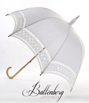 Parasolka koronkowa BATTENBERG BIAŁA