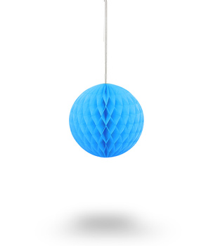 Lampion Kula Plaster Miodu 10 cm niebieski – dekoracja wisząca 3D