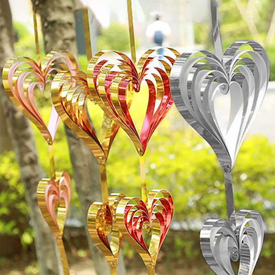 Dekoracje Srebrne Serca Papierowe Zestaw 4 Szt. 10-25cm Ślub Rocznica Walentynki