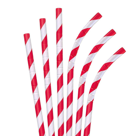 Rurki papierowe łamane 25szt. - czerwone