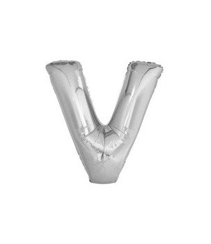 Balon foliowy 40cm - srebrna litera V