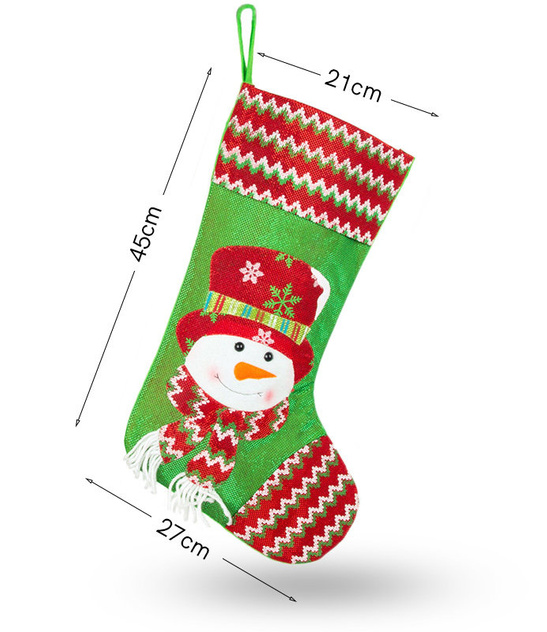 Świąteczna skarpeta na prezenty Bałwanek 27x45 cm – ozdoba świąteczna