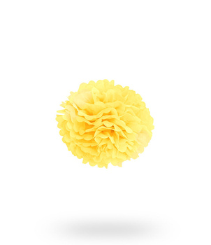 Pompon z bibuły KULA 20cm - żółty