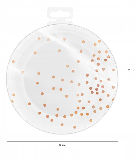 Talerzyki Papierowe „Wieczór Panieński” – 6 szt., 18 cm, pudrowy róż