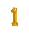 Balon foliowy 40cm - złota cyfra 1